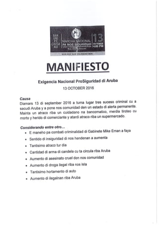 Manifiesto - Comision Nacional ProSigiridad