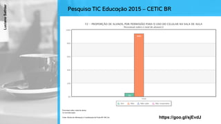 Pesquisa TIC Educação 2015 – CETIC BR
https://goo.gl/sjEvdJ
LucianoSathler
 