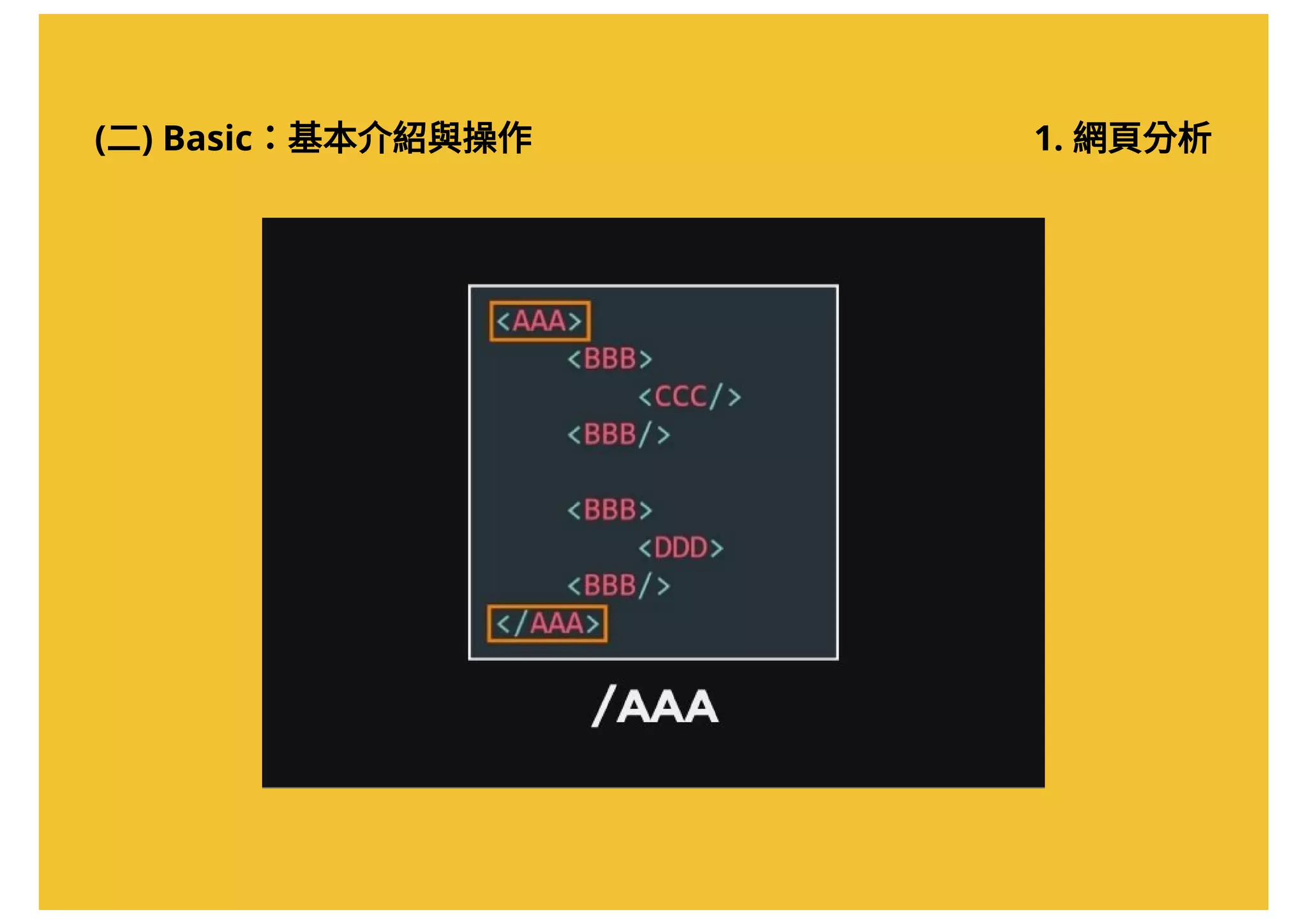 (二) Basic：基本介紹與操作 1. 網頁分析
 