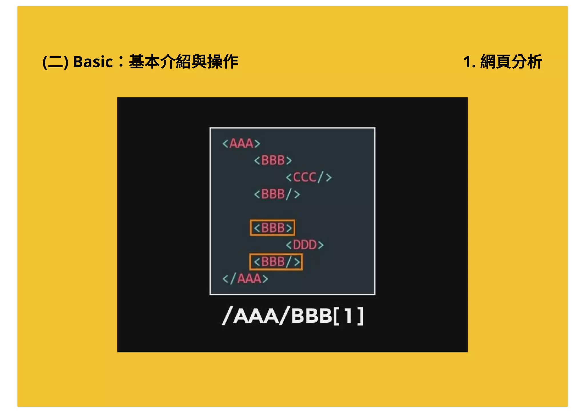 (二) Basic：基本介紹與操作 1. 網頁分析
 