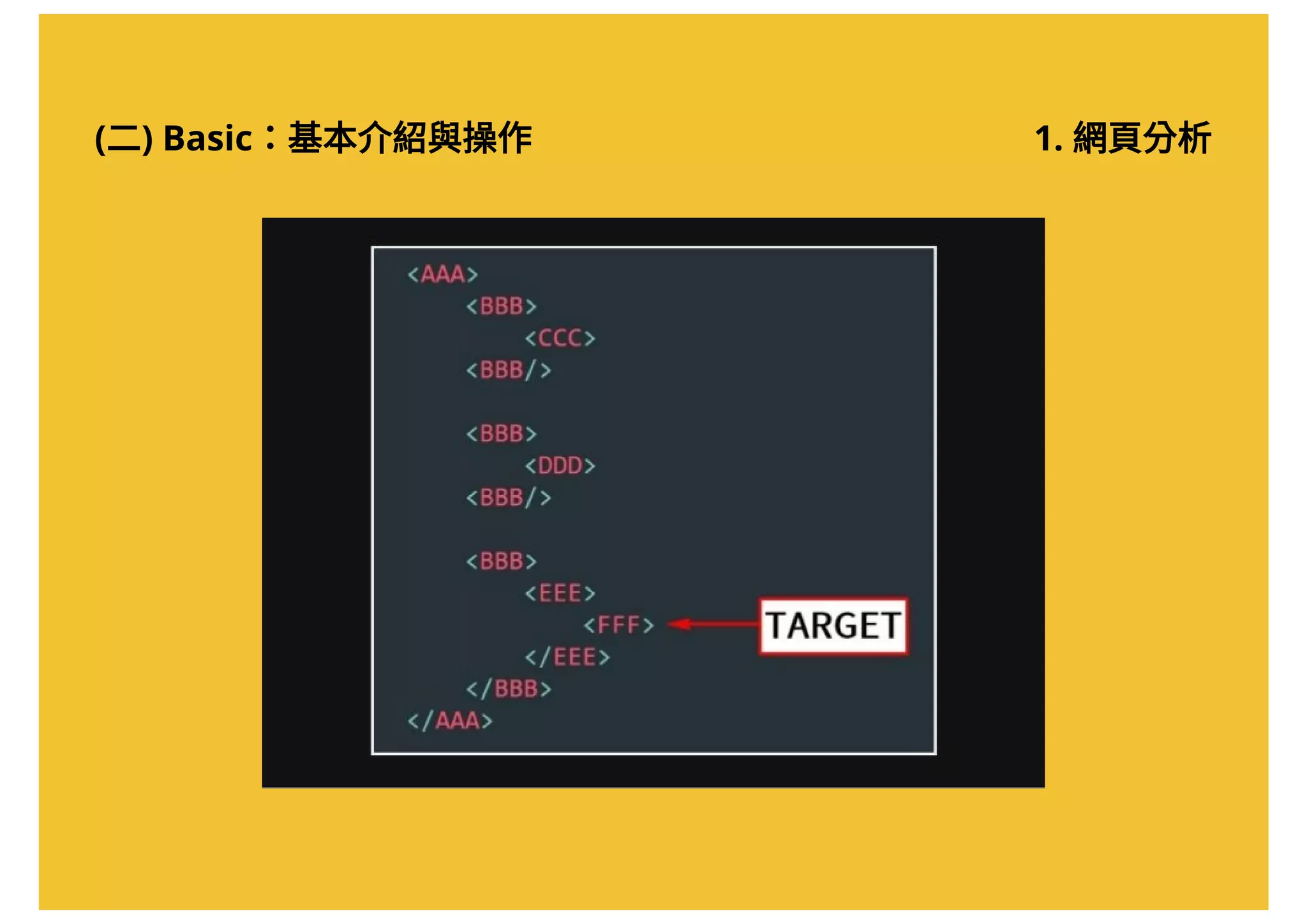 (二) Basic：基本介紹與操作 1. 網頁分析
 