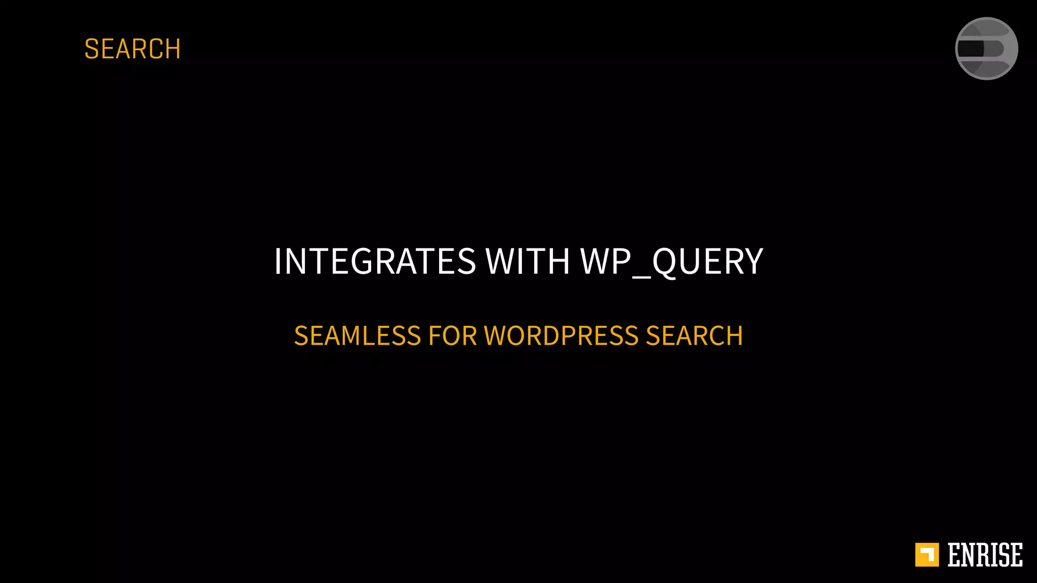 SEAMLESS FOR WORDPRESS SEARCH
INTEGRATES WITH WP_QUERY
SEARCH
 