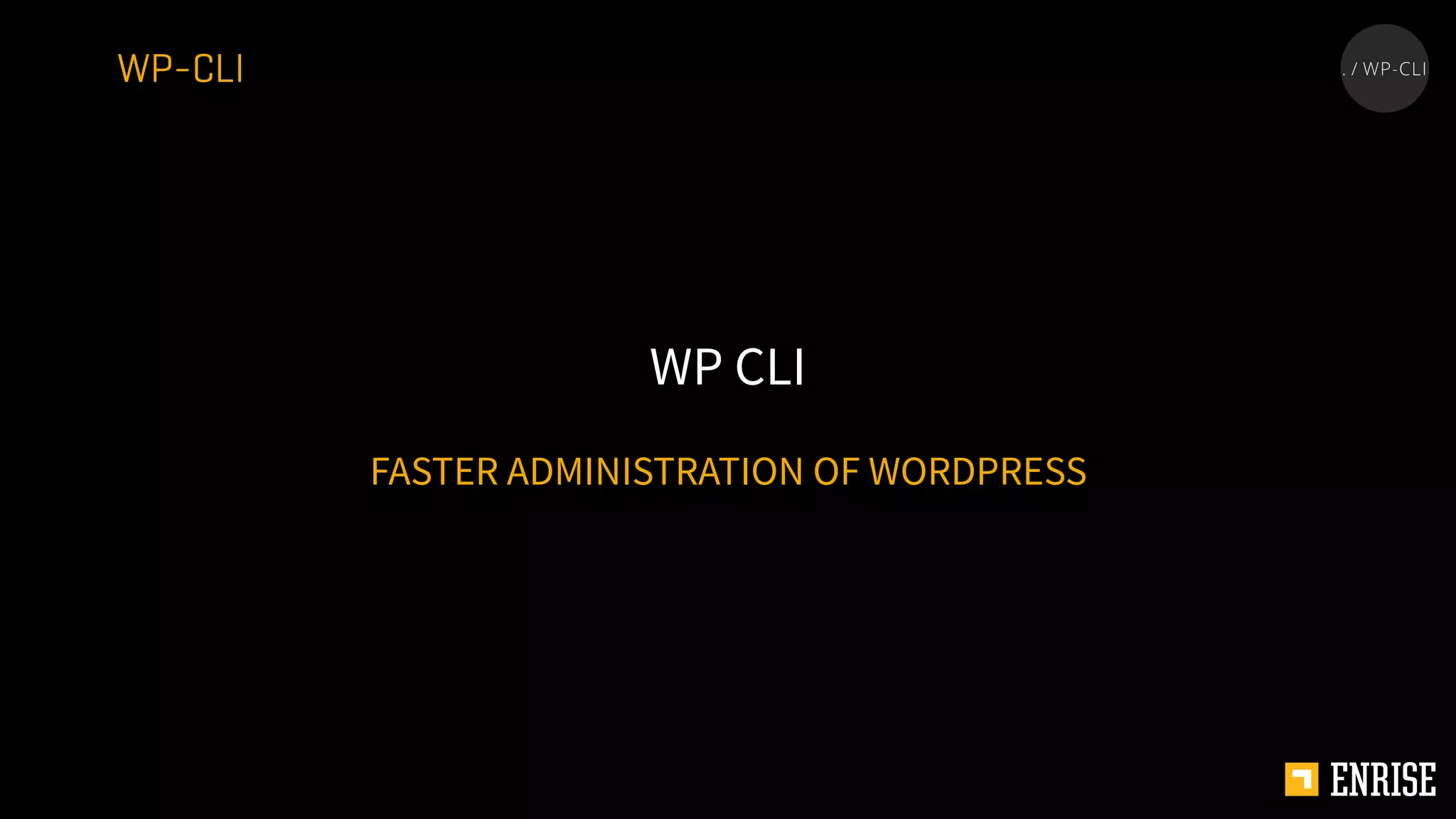FASTER ADMINISTRATION OF WORDPRESS
WP CLI
WP-CLI
 