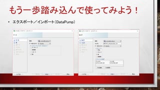 もう一歩踏み込んで使ってみよう！
• エクスポート／インポート（DataPump）
 