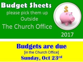 RHBC 10/23 Announcements