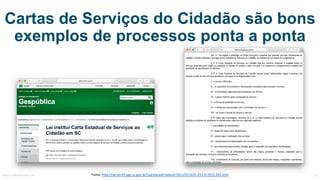 Cartas de Serviços do Cidadão são bons
exemplos de processos ponta a ponta
Fonte:	http://server03.pge.sc.gov.br/LegislacaoEstadual/2011/015435-011-0-2011-001.htmMauricioBitencourt.com 20
 
