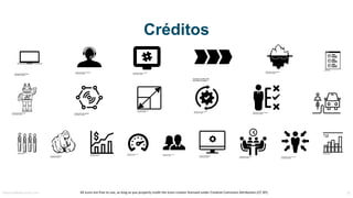 Créditos
All icons are	free to use,	as	long as	you properly credit the icons creator licensed under Creative Commons Attribution (CC	BY).	MauricioBitencourt.com 75
 