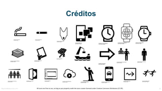 Créditos
All icons are	free to use,	as	long as	you properly credit the icons creator licensed under Creative Commons Attribution (CC	BY).	MauricioBitencourt.com 76
 