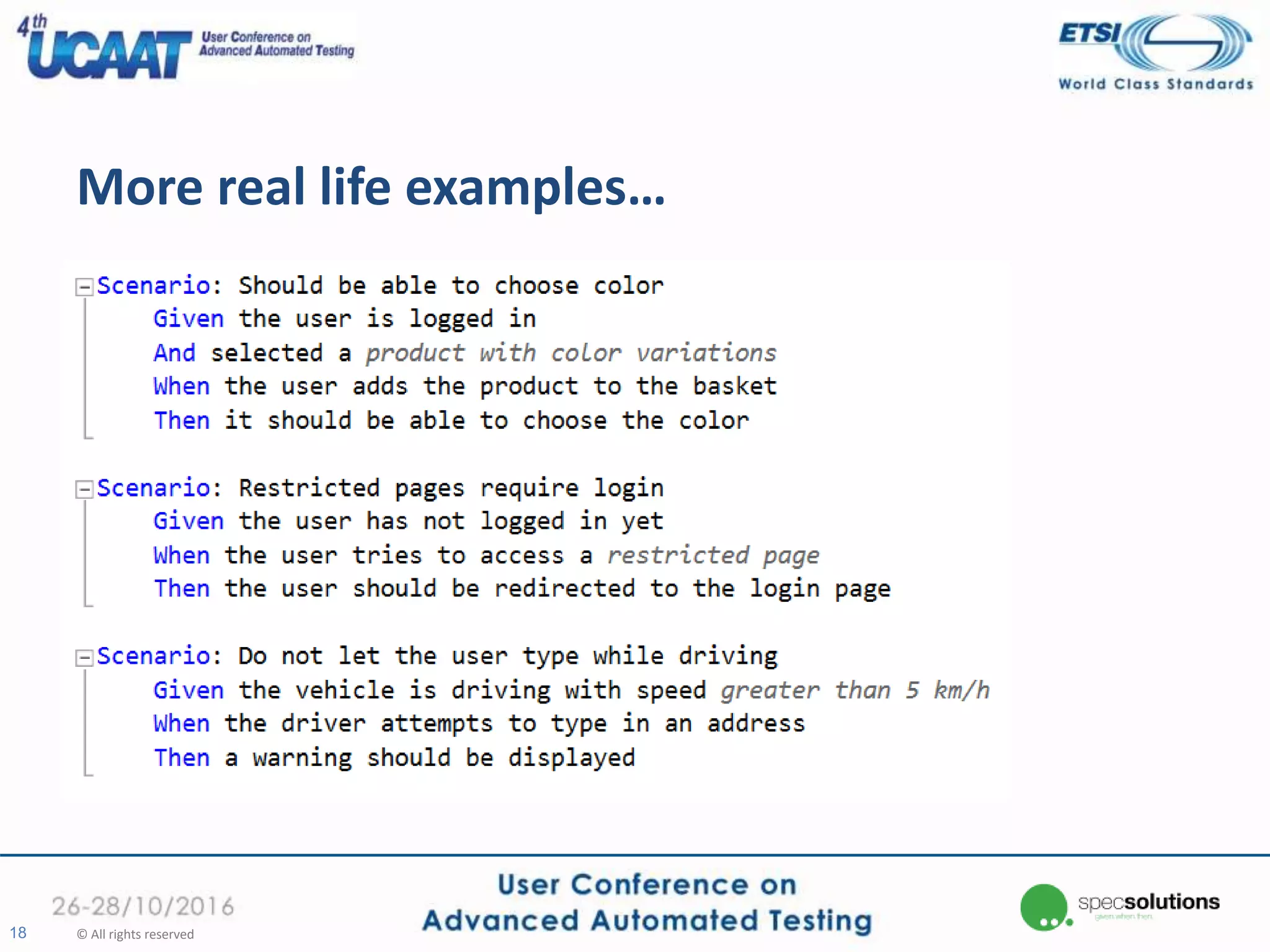 More real life examples…
18 © All rights reserved
 