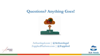 Questions? Anything Goes!
Arthurslegal.com | @Arthurslegal
ZappliedPlatform.com | @Zapplied
 