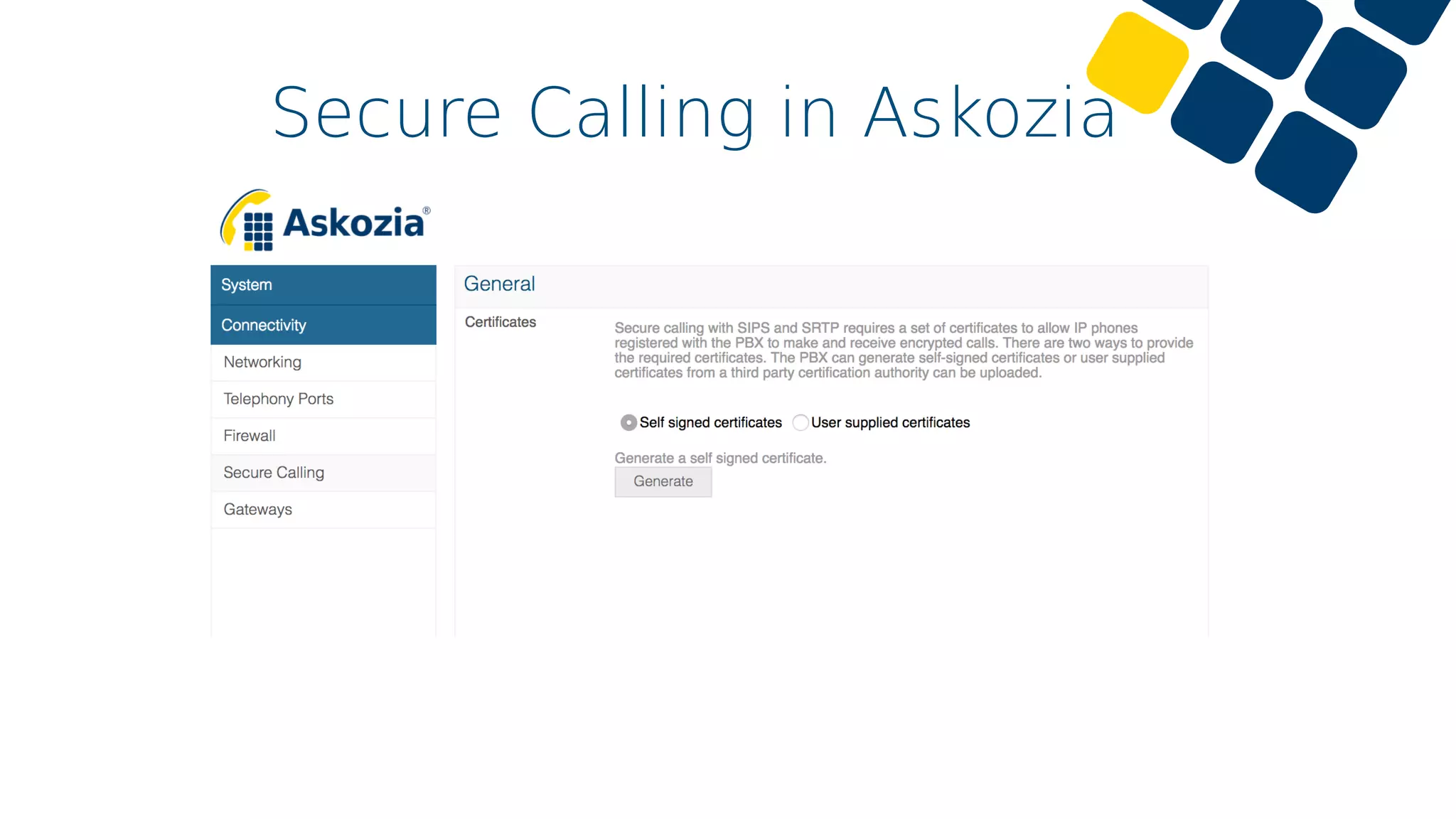 Secure Calling in Askozia
 
