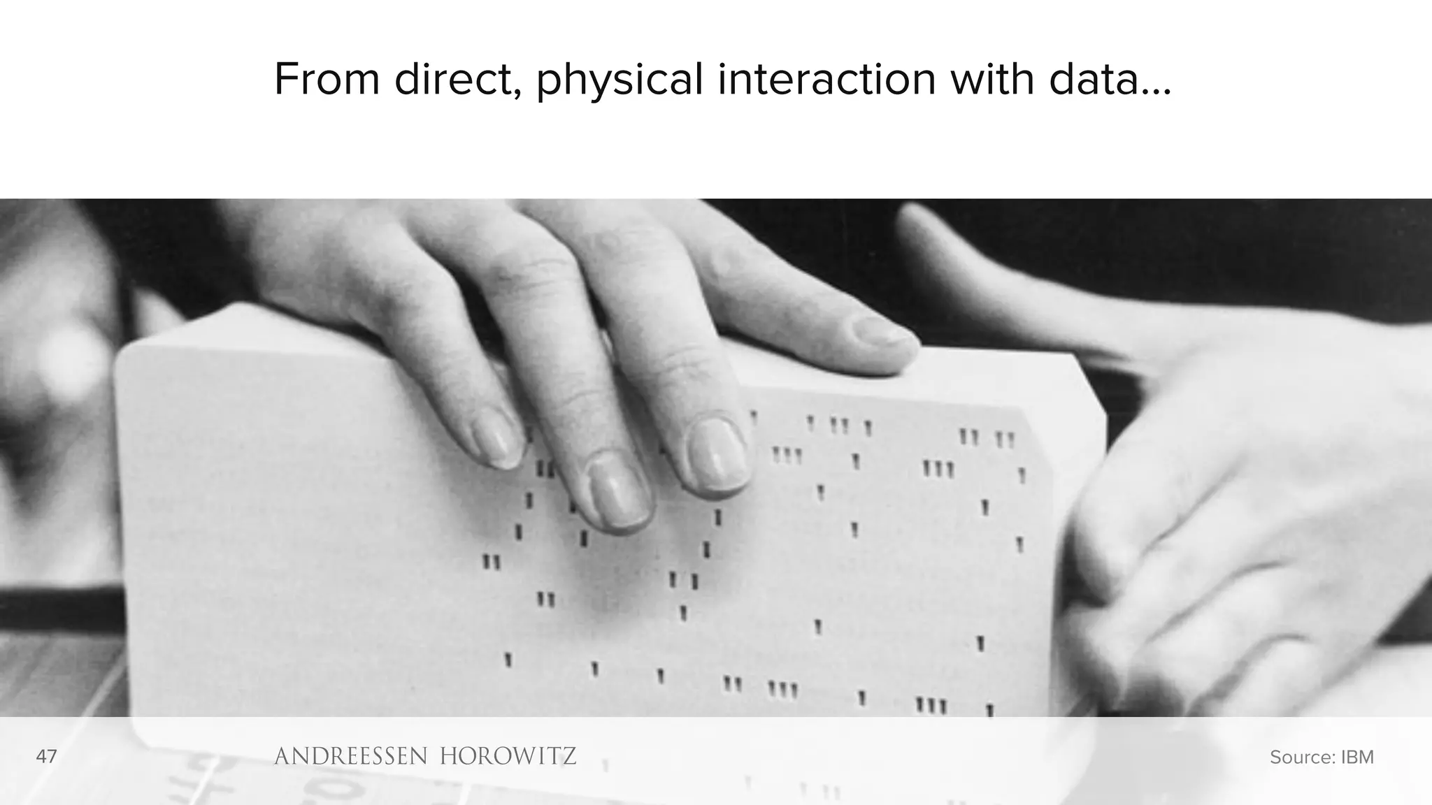 47
From direct, physical interaction with data…
Source: IBM47
 