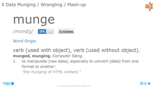 © Copyright 2000-2016 TIBCO Software Inc.
Data Munging / Wrangling / Mash-up
 