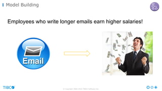 Employees who write longer emails earn higher salaries!
© Copyright 2000-2016 TIBCO Software Inc.
Model Building
 