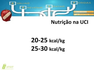 Nutrição na UCI
20-25 kcal/kg
25-30 kcal/kg
 