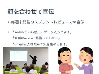 •
• Redshift  
re:dash  
dmemo
 