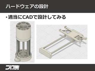 ハードウェアの設計
• 適当にCADで設計してみる
 