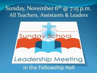 RHBC 11/6/16 Announcements