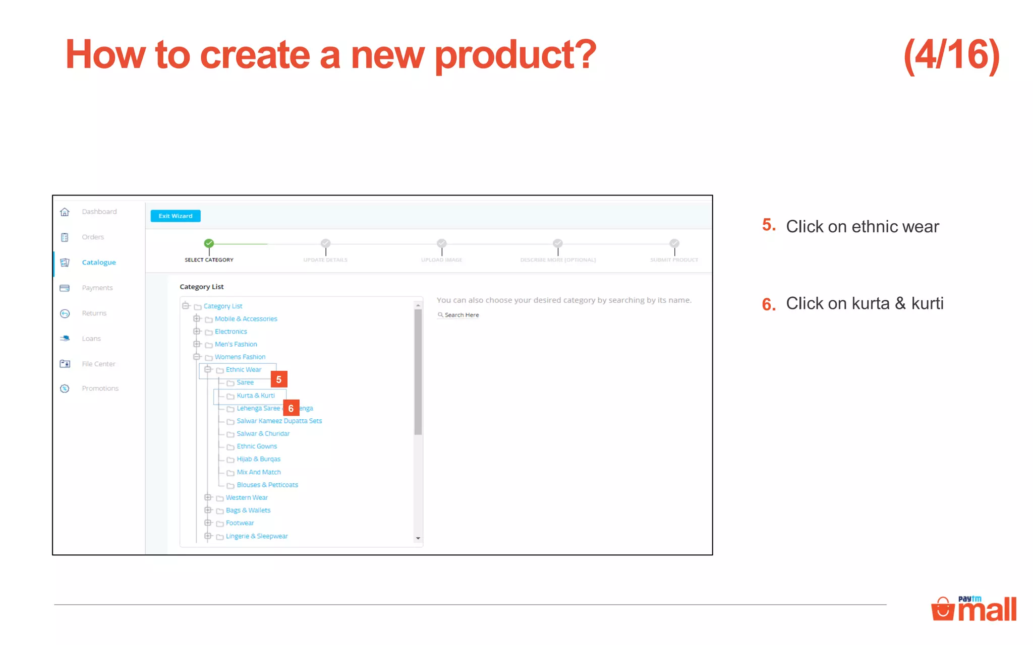 Click on ethnic wear
Click on kurta & kurti
How to create a new product?
5
6
5.
6.
(4/16)
 