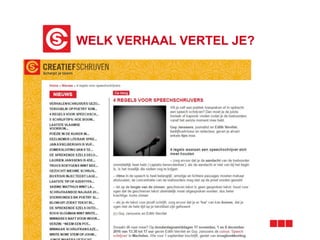 WELK VERHAAL VERTEL JE?
CREATIEF SCHRIJVEN VZW
 
