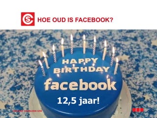 12,5 jaar!
HOE OUD IS FACEBOOK?
CREATIEF SCHRIJVEN VZW
 