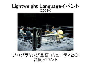 ץߥZߥ˥ƥȤ
ͬ٥
Lightweight Language٥
(2003-)
 