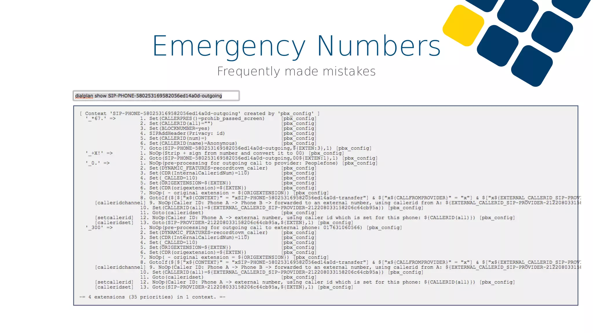 Emergency Numbers
Frequently made mistakes