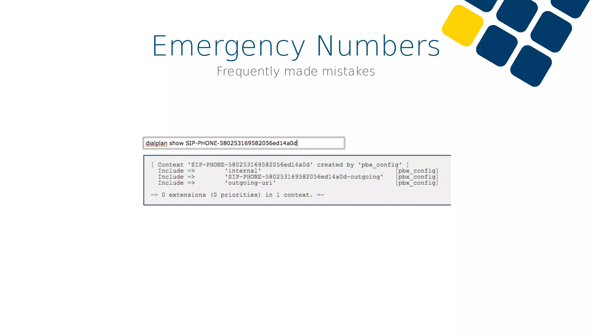 Emergency Numbers
Frequently made mistakes