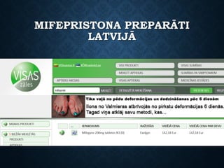 MIFEPRISTONA PREPARĀTI
LATVIJĀ
 
