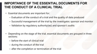 Essential Documents for the Conduct Of a Clinical Trial | PPTX