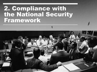 13
2. Compliance with
the National Security
Framework
Fuente: NASA
 