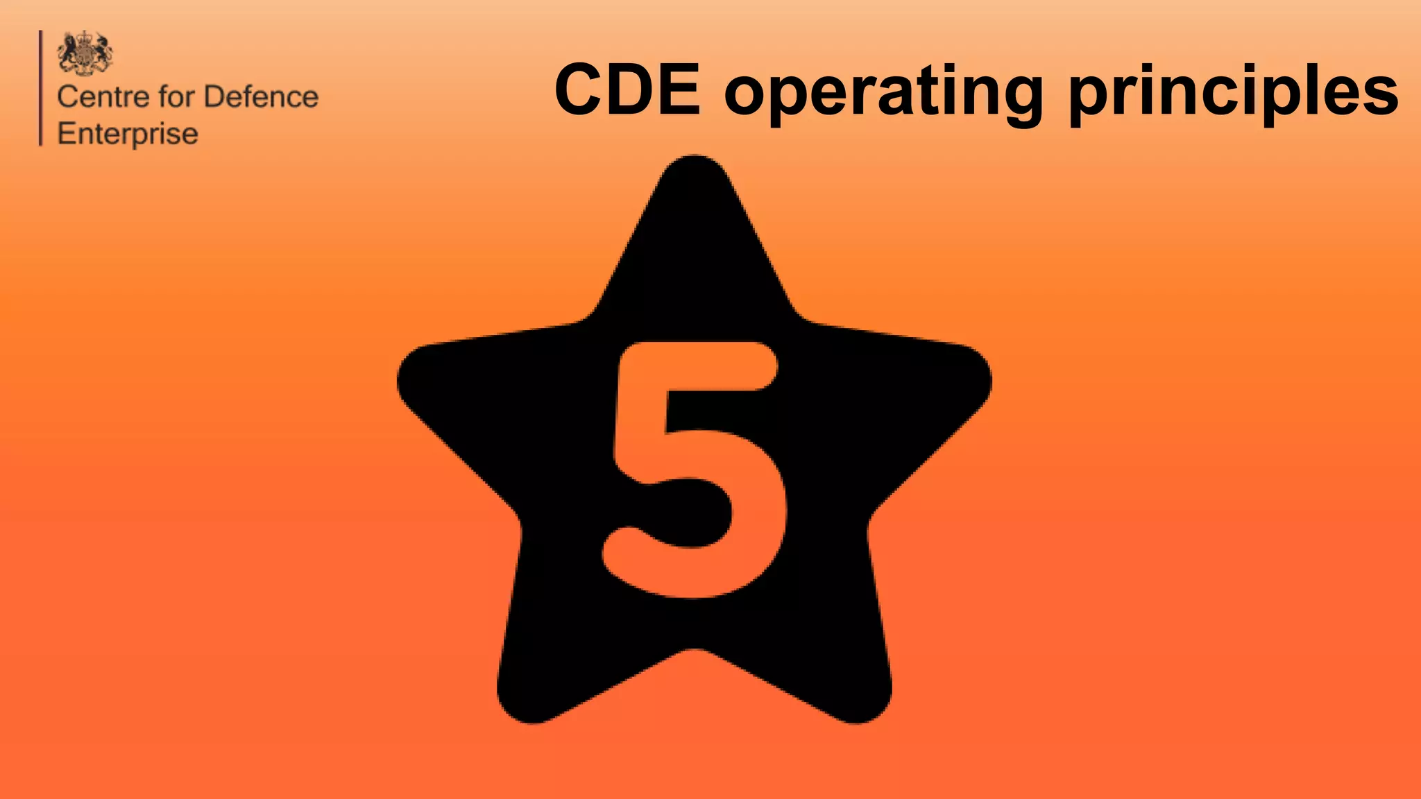 CDE operating principles
 