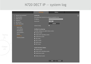 N720 DECT IP — system log
 