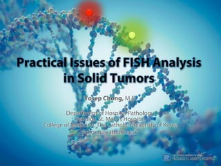 Practical Issues of FISH Analysis
in Solid Tumors
Yosep Chong, M.D.
Department of Hospital Pathology,
Yeouido St. Mary’s Hospital,
College of Medicine, The Catholic University of Korea
ychong@catholic.ac.kr
 