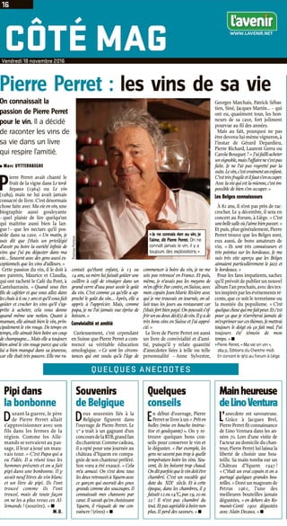 Interview de Pierre Perret quotidien l'Avenir