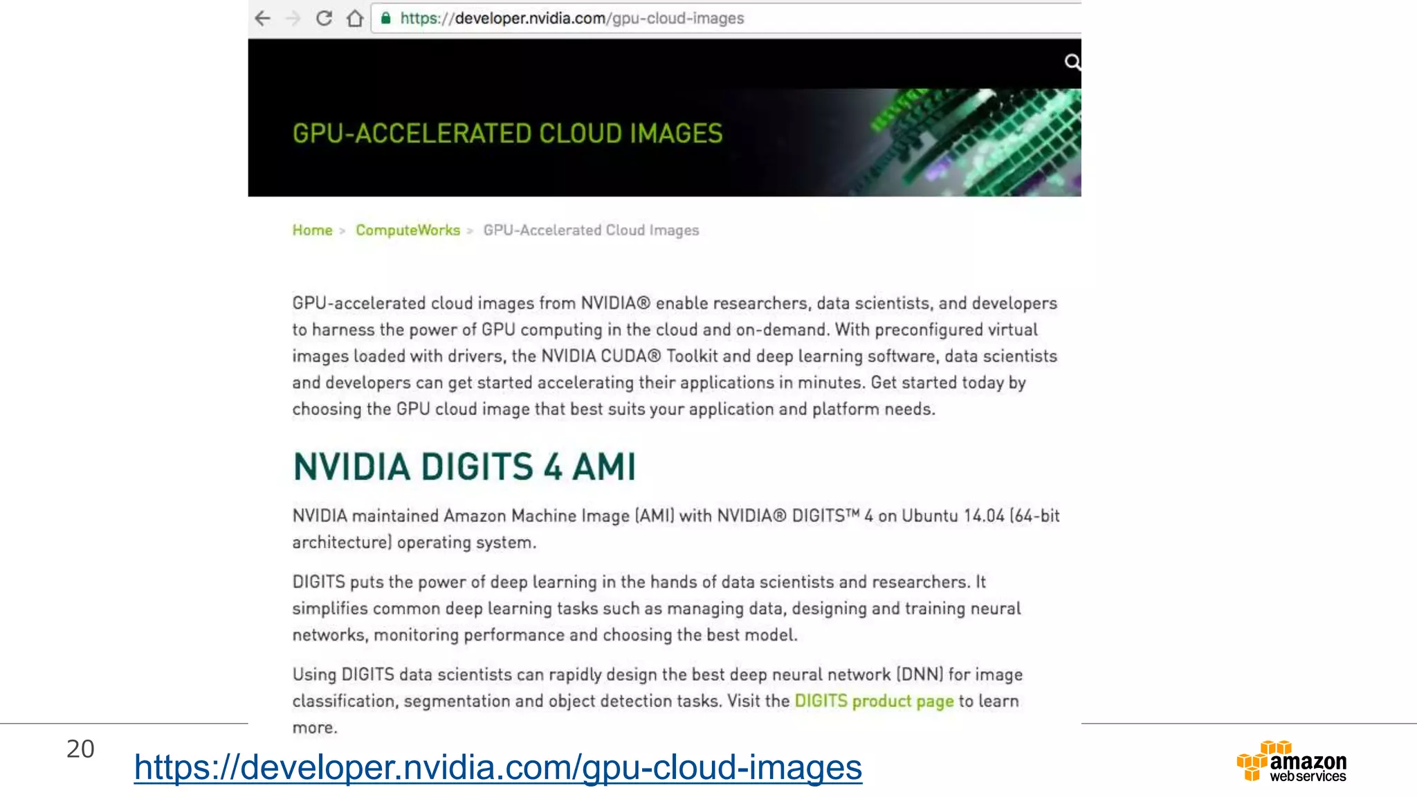 20
https://developer.nvidia.com/gpu-cloud-images
 