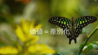 価値＝差別化
Photo credit: Ajith (അജി$്) via Visualhunt / CC BY-SA
 