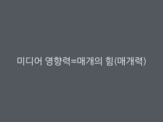 미디어 영향력=매개의 힘(매개력)
 