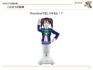 ロボライブの舞台裏
11
@kamo4ka3
これまでの経緯
PhotoShopで足してみると！？
 