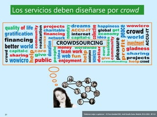 31 ‘Gobernar mejor: e-gobernar’ – IV Foro Sanidad CEG- Jordi Graells Costa. Madrid, 29.11.2016 - BY 3.0
Los servicios deben diseñarse por crowd
CROWDSOURCING
 