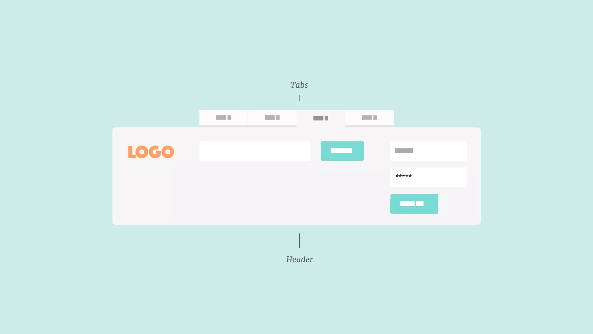 Tab 1 Tab 2 Tab 4Tab 1
LOGO Search
Sign in
Login
*****
Tabs
Header
 