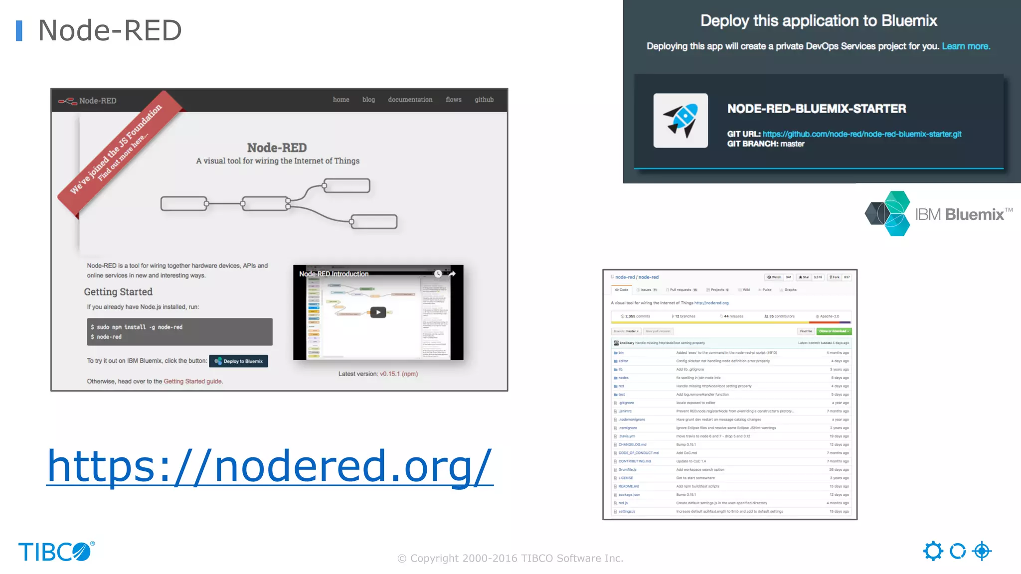 © Copyright 2000-2016 TIBCO Software Inc. Node-RED https://nodered.org/ 