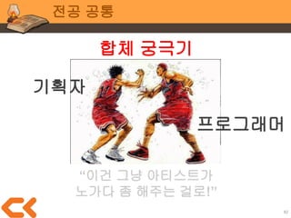 82
전공 공통
프로젝트 매니징 3요소
시간, 비용, 품질
 