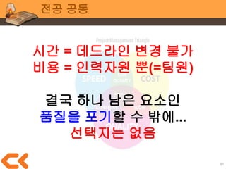 91
졸업작품과 포트폴리오
포폴로써의 졸업작품에 집착하면
“앞으로의 방향성” 보다
“과거에 무엇을 했다” 에
집착하게 됨
악순환
 
