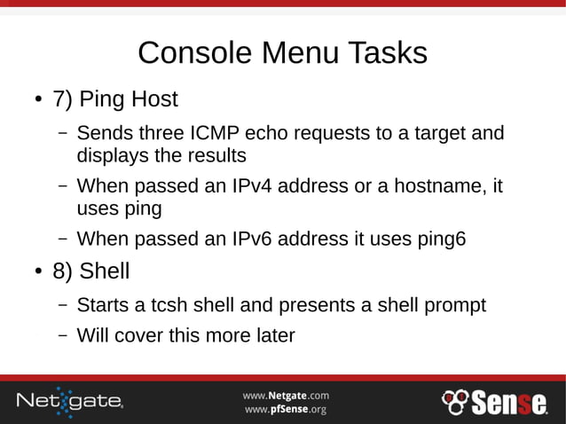 Console Menu - pfSense Hangout December 2016