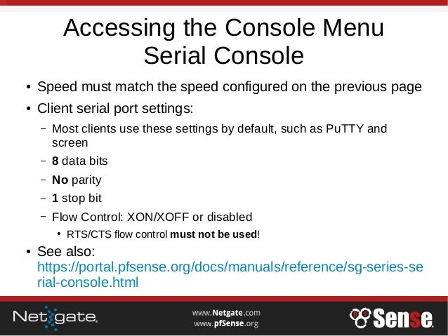 Console Menu - pfSense Hangout December 2016