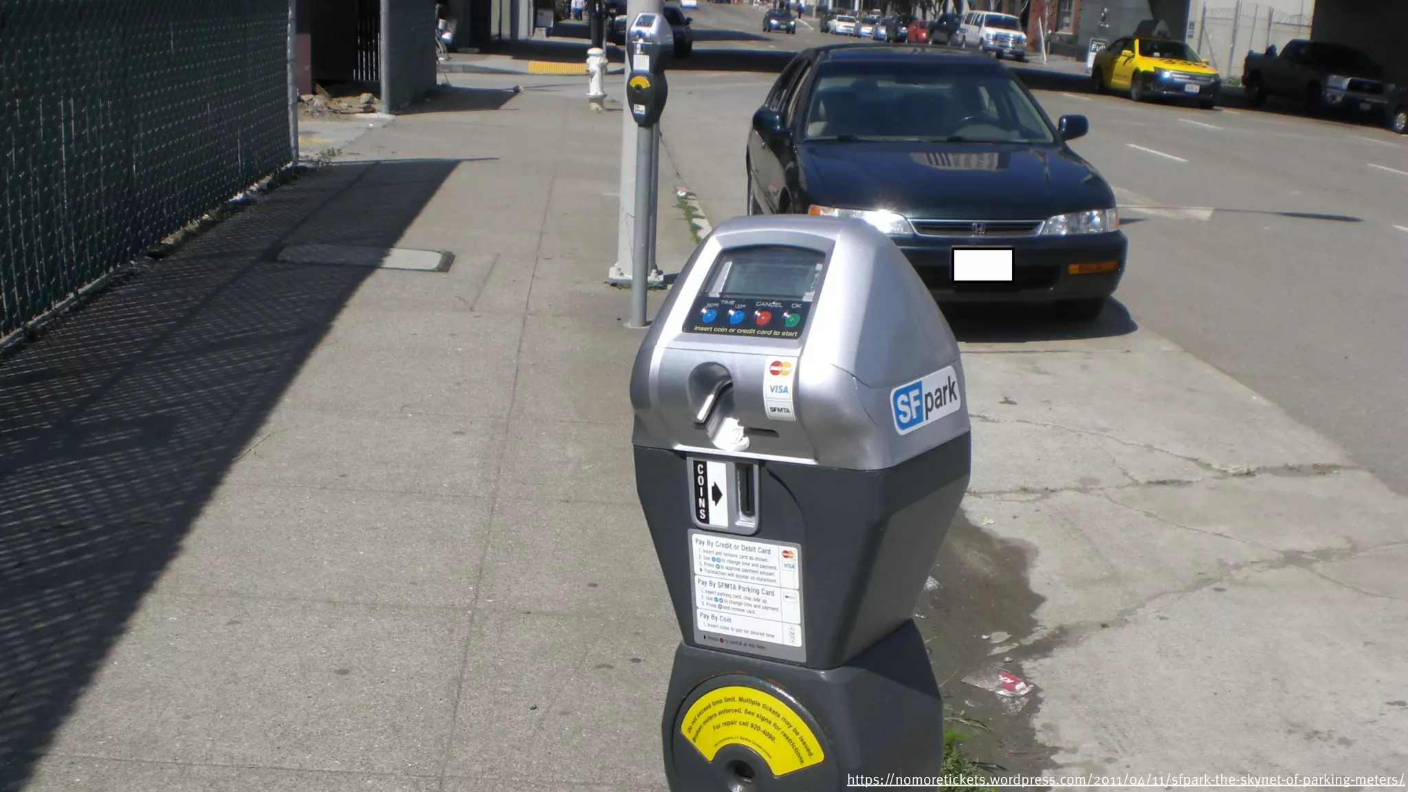 https://nomoretickets.wordpress.com/2011/04/11/sfpark-the-skynet-of-parking-meters/
 
