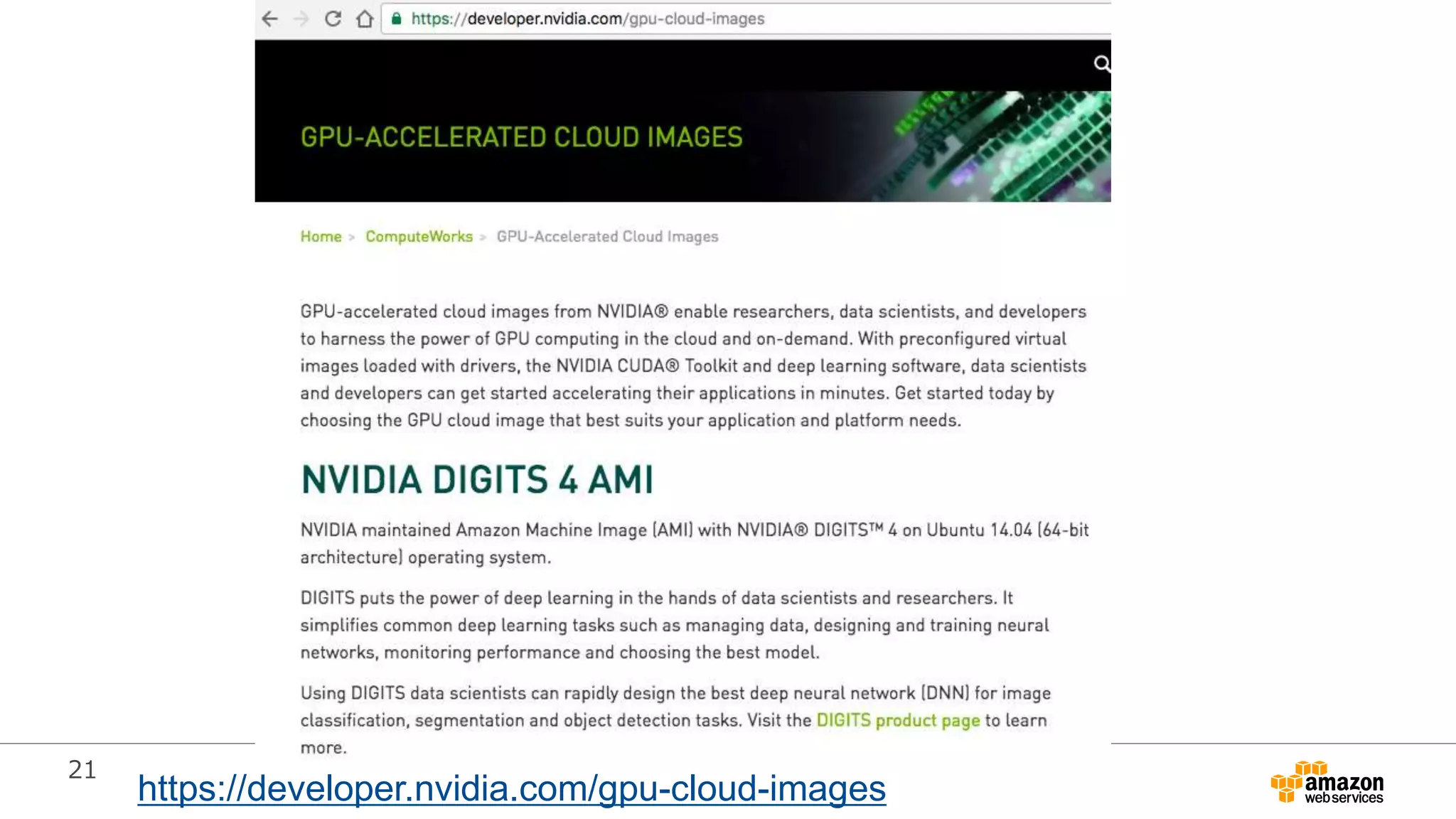 21
https://developer.nvidia.com/gpu-cloud-images
 