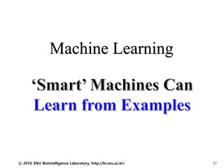 ⓒ 2016 SNU Biointelligence Laboratory, http://bi.snu.ac.kr/ 17
Machine Learning
 