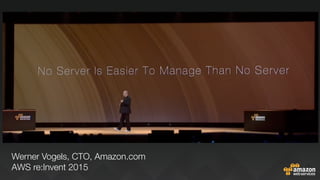 Werner Vogels, CTO, Amazon.com
AWS re:Invent 2015
 